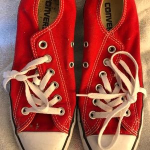 Size 7 red Chuck Taylors bought at outlet